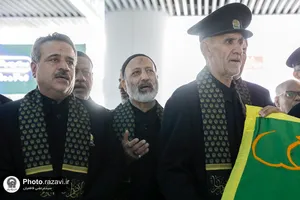 بدرقه کاروان خدام حرم مطهر رضوی در فرودگاه امام خمینی (ره) تهران