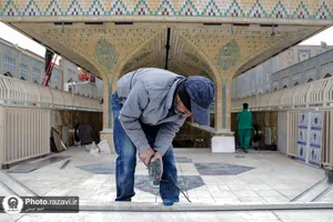 بهسازی مسیر ورودی رواق دارالحجه حرم مطهر رضوی