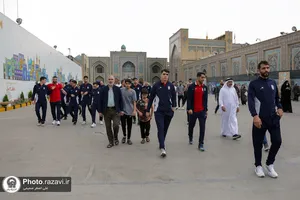 تشرف تیم ملی فوتسال بزرگسالان به حرم مطهر رضوی