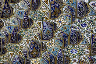 عکس با کیفیت : کاشی های رواق دارالضیافه حرم مطهر رضوی