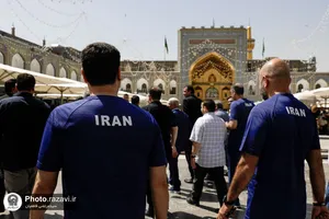 تشرف تیم ملی والیبال به حرم مطهر رضوی