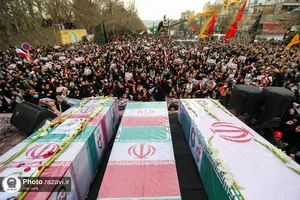 تشییع پیکر دو شهید حادثه تروریستی کرمان و شهید دفاع مقدس