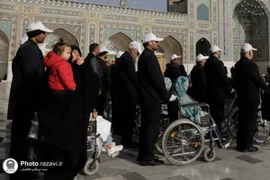 تشرف کاروان معلولان خراسان شمالی به حرم مطهر رضوی