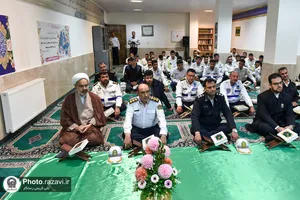 توزیع افطاری حرم مطهر رضوی به کارکنان پلیس راهور مشهد