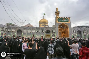 بارش باران بهاری در حرم مطهر رضوی