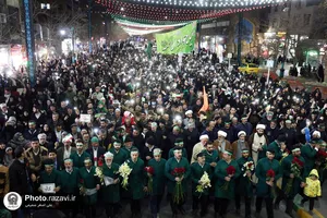 گلباران حرم مطهر رضوی در شب میلاد جوادالائمه(علیه&zwnj;السلام)