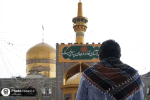 بارش باران بهاری در حرم مطهر رضوی