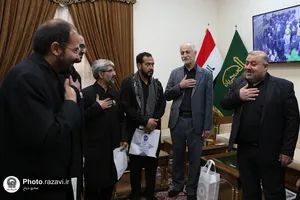 دیدار مسئولین موکب امام رضا علیه&zwnj;السلام در سامرا با تولیت حرم امامین عسکریین