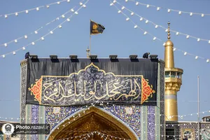 سیاه&zwnj;پوشی حرم مطهر رضوی در پی حمله تروریستی رژیم صهيونيستی به غزه