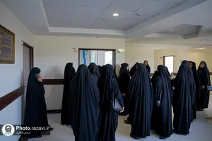 بازدید خواهران خدمه انتظامات حرم مطهر رضوی از خوابگاه &laquo;سرای نجمه خاتون سلام&zwnj;الله علیها&raquo;