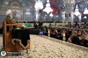 وداع با پیکر شهدای دفاع مقدس و مدافع امنیت در حرم مطهر رضوی