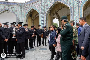 تشییع پیکر شهید مهدی خموشی در حرم مطهر رضوی
