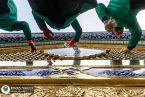 آیین غبارروبی مسجد گوهرشاد در آستانه ماه مبارک رمضان
