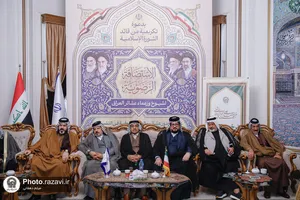 بدرقه شیوخ عشایر عراق در فرودگاه شهید هاشمی&zwnj;نژاد مشهد
