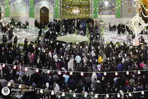 حال و هوای حرم مطهر رضوی در شب میلاد حضرت معصومه سلام الله علیها