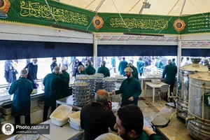 حضور جمعی از هنرمندان در چایخانه رضوی