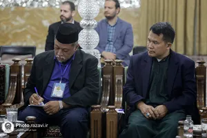 دیدار مهمانان همایش یکصدمین سالگرد بازتأسیس حوزه علمیه قم با تولیت آستان قدس رضوی
