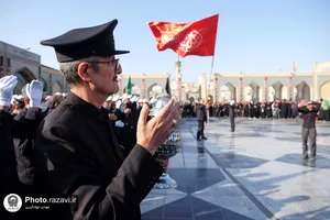 عزاداری خدام در روز شهادت امام رضا علیه السلام
