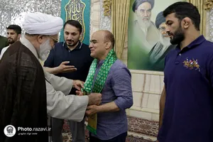 دیدار اعضای تیم ملی کشتی آزاد بزرگسالان ایران با تولیت آستان قدس رضوی