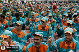 مراسم اذن خدمت و تشرف نیروهای خدمات شهری به حرم مطهر رضوی