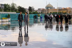 بارش باران بهاری در حرم مطهر رضوی