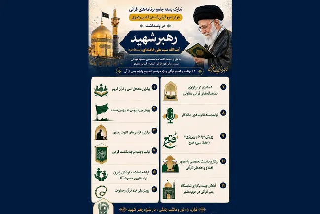 تدارک بسته جامع برنامه‌های قرآنی آستان قدس رضوی برای پاسداشت رهبر شهید (رحمت الله علیه)
