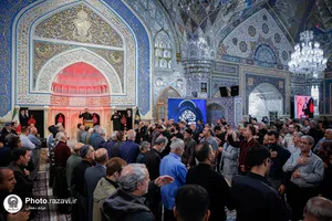 حرم مطهر رضوی در روز شهادت حضرت زهرا سلام&zwnj;الله علیها 
