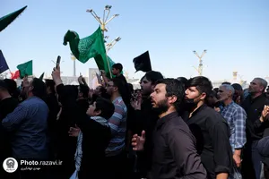 اجتماع بزرگ عزاداران نبوی در صحن پیامبر اعظم(ص) حرم مطهر رضوی