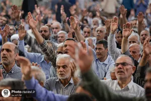 وداع با پیکر فرمانده قرارگاه عملیاتی سجاد سراوان در حرم مطهر رضوی