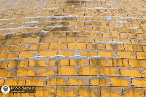 بارش برف در حرم مطهر رضوی