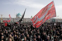Pilgrims mourn Leader's martyrdom at Imam Reza Shrine with chants of Haidar