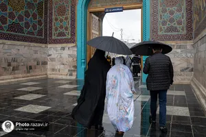 بارش باران در حرم مطهر رضوی