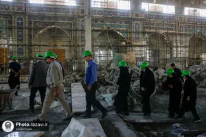 بازدید کارکنان صدا و سیما از فعالیت&zwnj;های عمرانی حرم مطهر رضوی