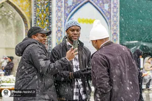 بارش برف در حرم مطهر رضوی