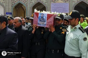 تشییع پیکر شهید مهدی گلشاهی در حرم مطهر رضوی