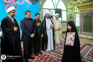 حضور خدام حرم مطهر رضوی در آیین غبارروبی امامزادگان سیدناصر و سیدیاسر