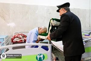 حضور خدام حرم مطهر رضوی در آسایشگاه جانبازان امام خمینی