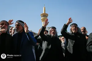 حرم مطهر رضوی در روز شهادت حضرت زهرا سلام&zwnj;الله علیها 
