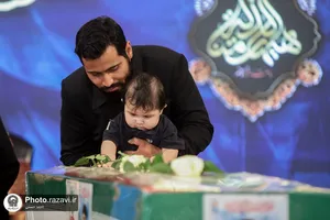 وداع با پیکر شهدای حمله تروریستی رژیم صهیونیستی در حرم مطهر رضوی