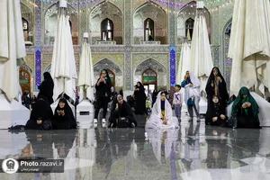 بارش باران بهاری در حرم مطهر رضوی