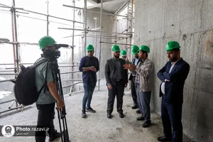 بازدید خبرنگاران شبکه های برون مرزی صدا و سیما از پروژه های عمرانی حرم مطهر