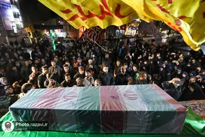 تشییع پیکر شهید گمنام دفاع مقدس در بلوار سجاد مشهد