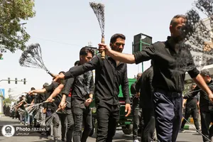 حضور دسته های عزای حسینی در خیابان&nbsp;های منتهی به حرم مطهر رضوی-1