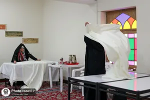 دوخت و اهدای ۲۰ چادر عروس توسط باشگاه اجتماعی گوهرشاد