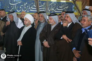 مراسم استقبال از موکب&zwnj;داران عراقی توسط خدام حرم مطهر رضوی