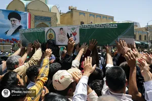 تشییع پیکر شهدای حادثه تروریستی سراوان در مشهد