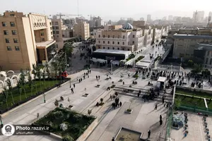عکس های هوایی از مواکب خدمت رسان به زائرین حرم مطهر رضوی