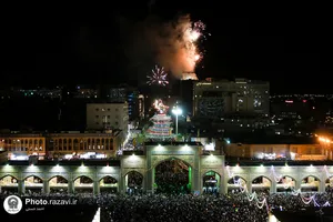 نقاره زنی در حرم مطهر رضوی به مناسبت تحویل سال 1402