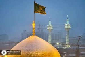 بارش برف در حرم مطهر رضوی -3
