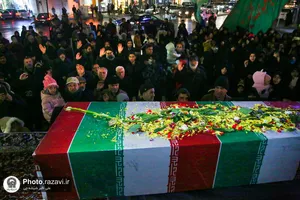 تشییع پیکر شهید گمنام دفاع مقدس در بلوار سجاد مشهد